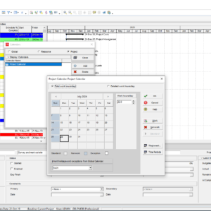 Project Calendar and Activity Codes